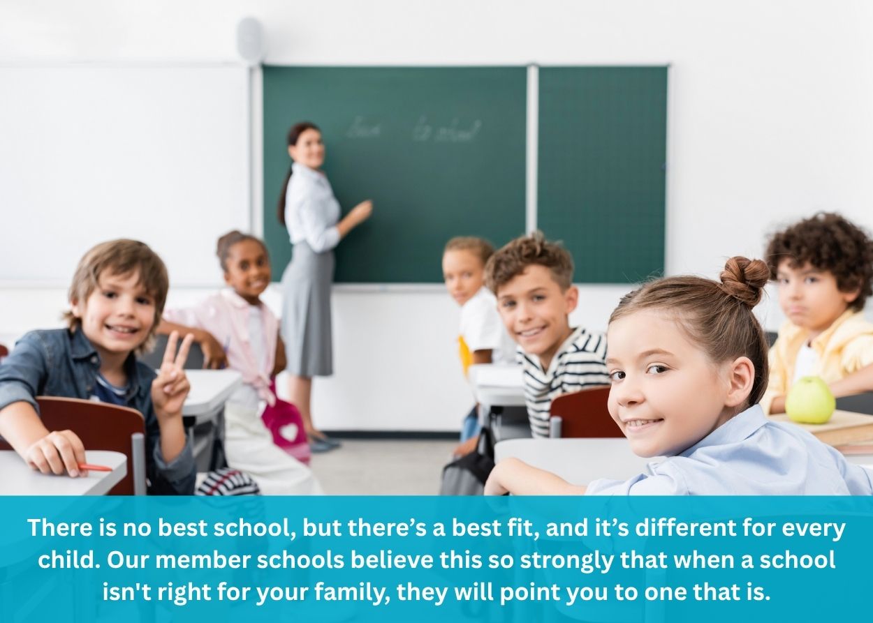 Students and teacher in an independent school classroom representing finding the right school for your child